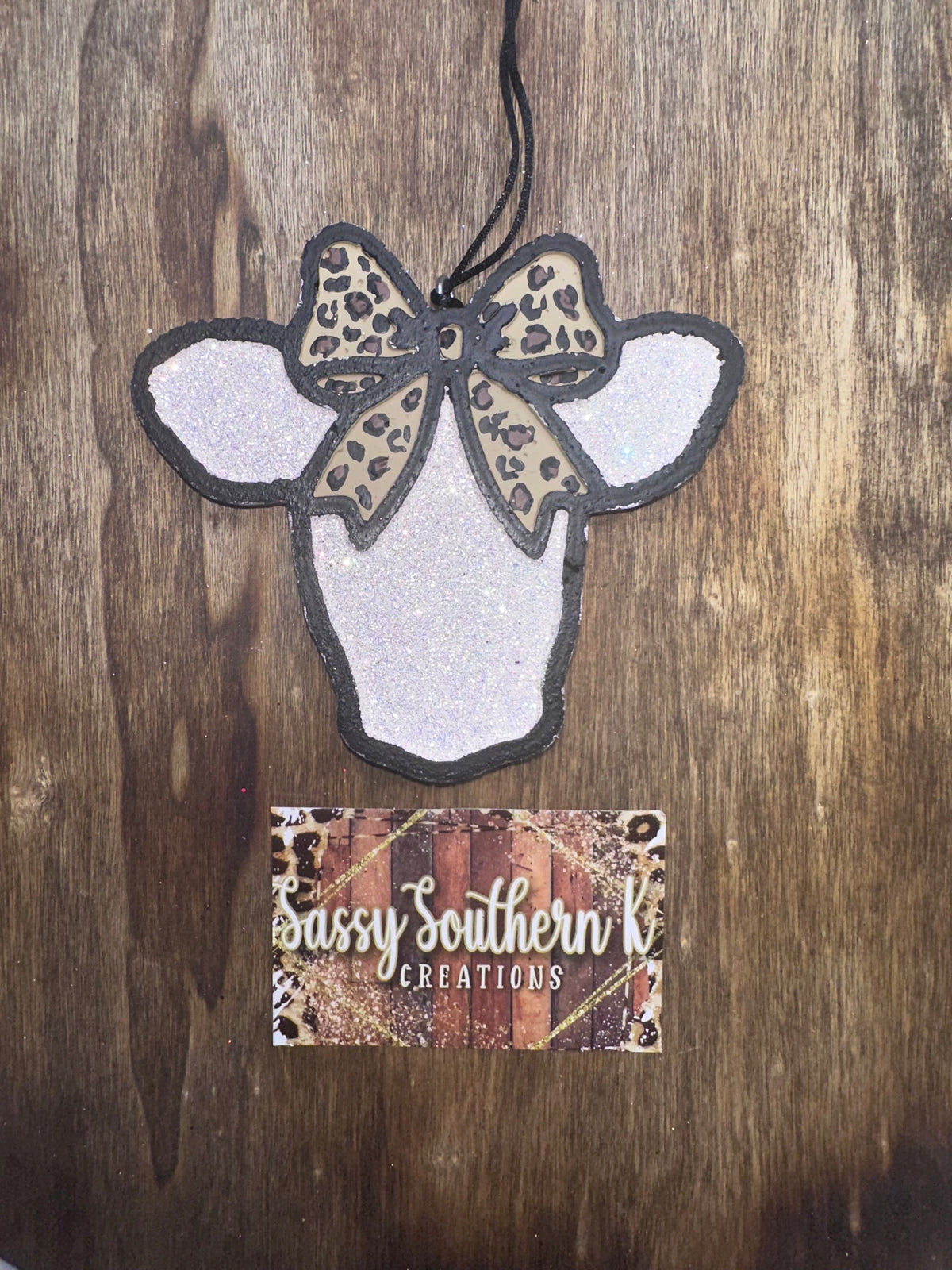 Cow/Bow - Car Freshie - Scent is Vanilla Lace