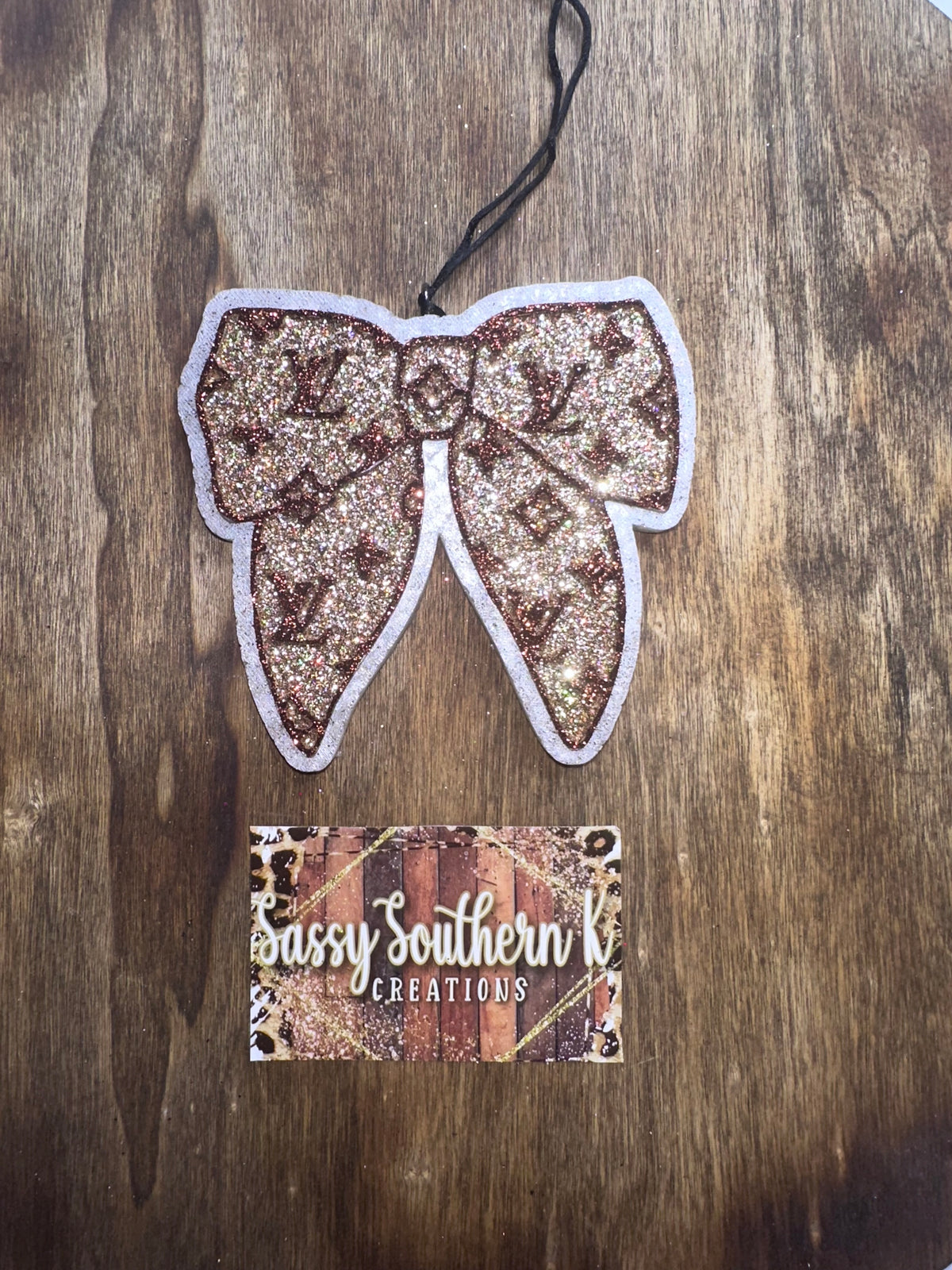LV Bow - Car Freshie - Scent is Hot Mama