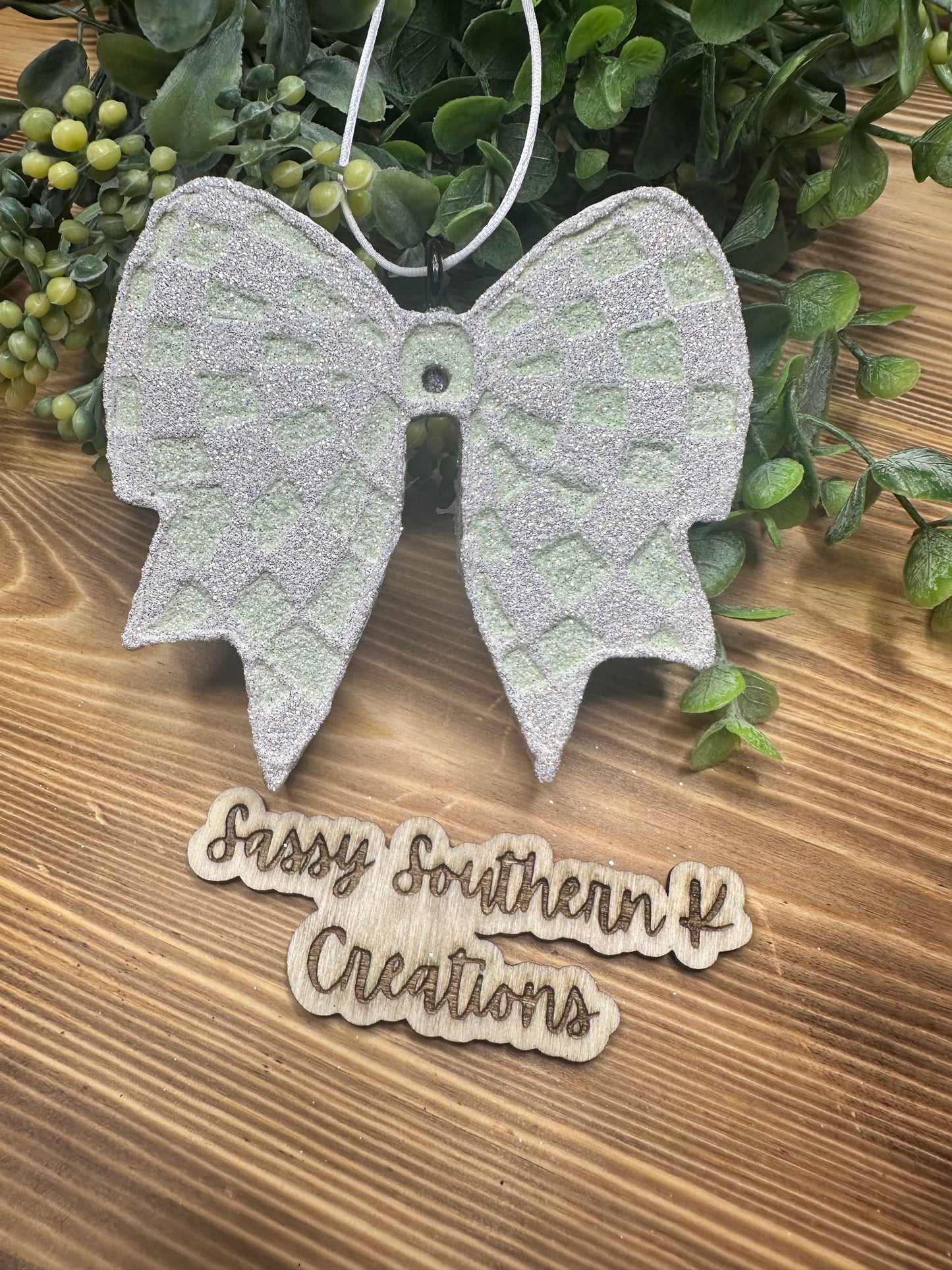Car Freshie - White/Mint Bow - Scents is A Thousand Wishes