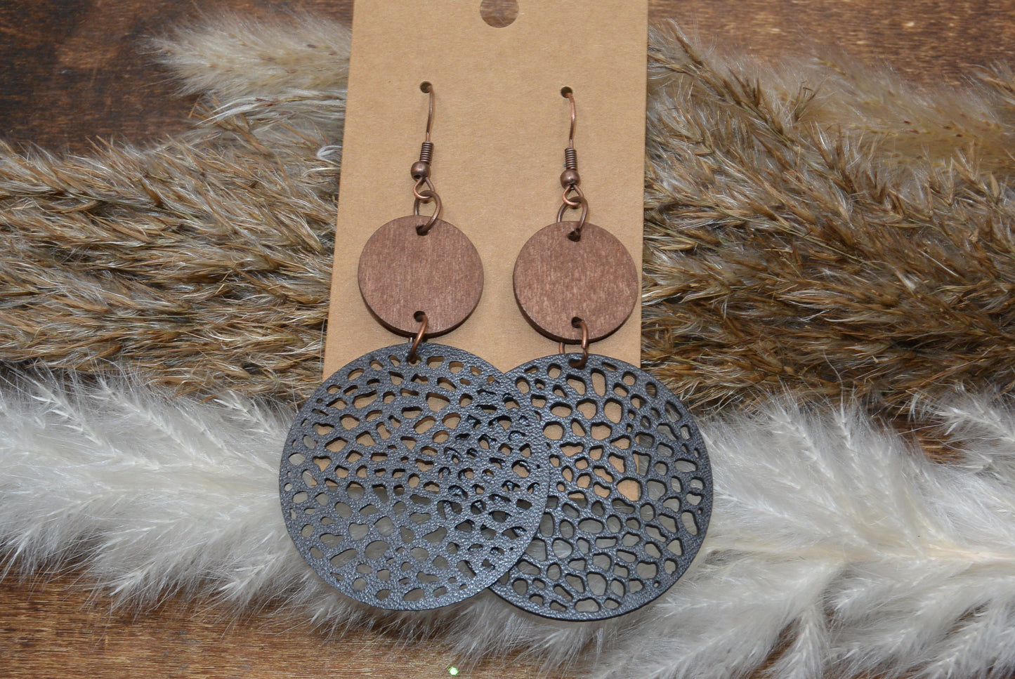 Brown/Black Wood/Faux Leather