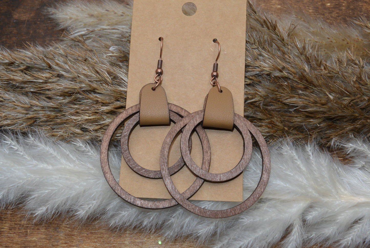 Brown Faux Leather/Wood