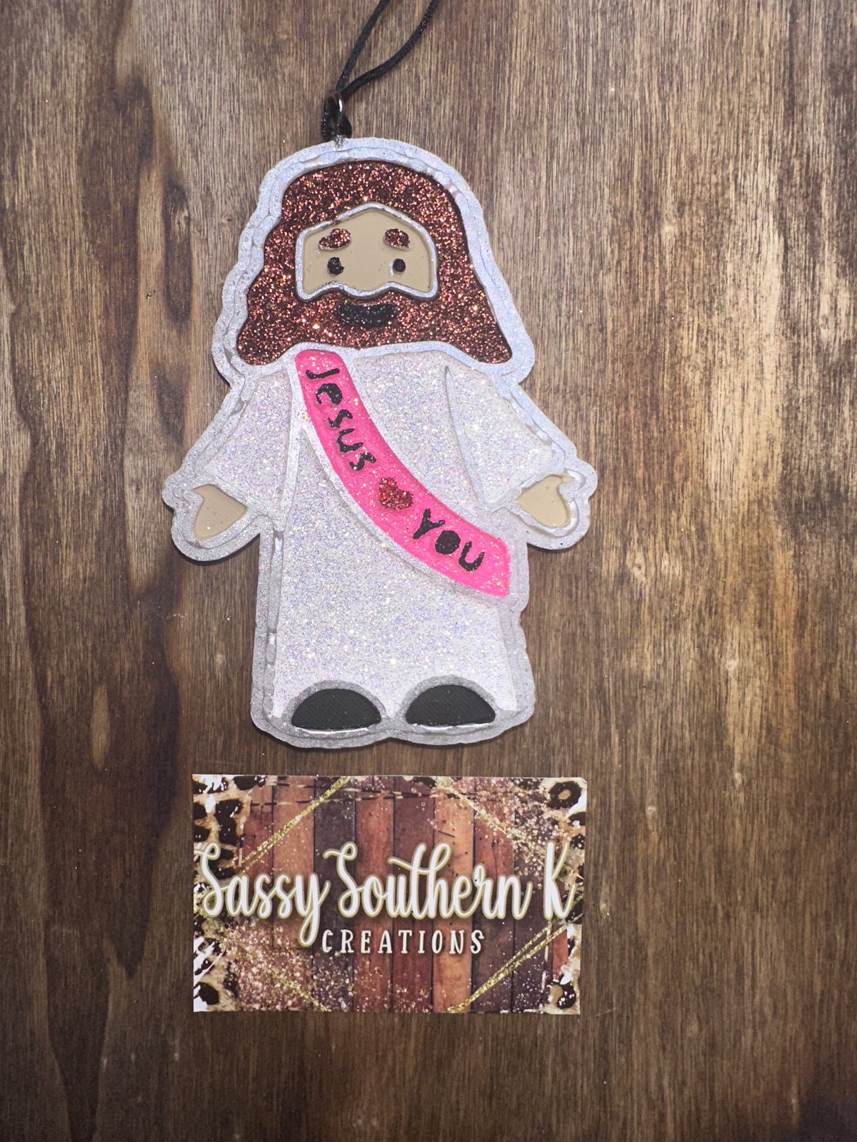 Jesus Loves You Car Freshie - Scent is Coconut Leather