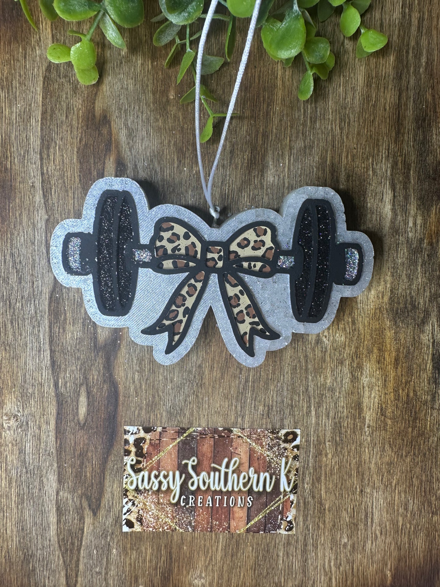 Car Freshie - Weights/ Bow - Scent is Loving Spell
