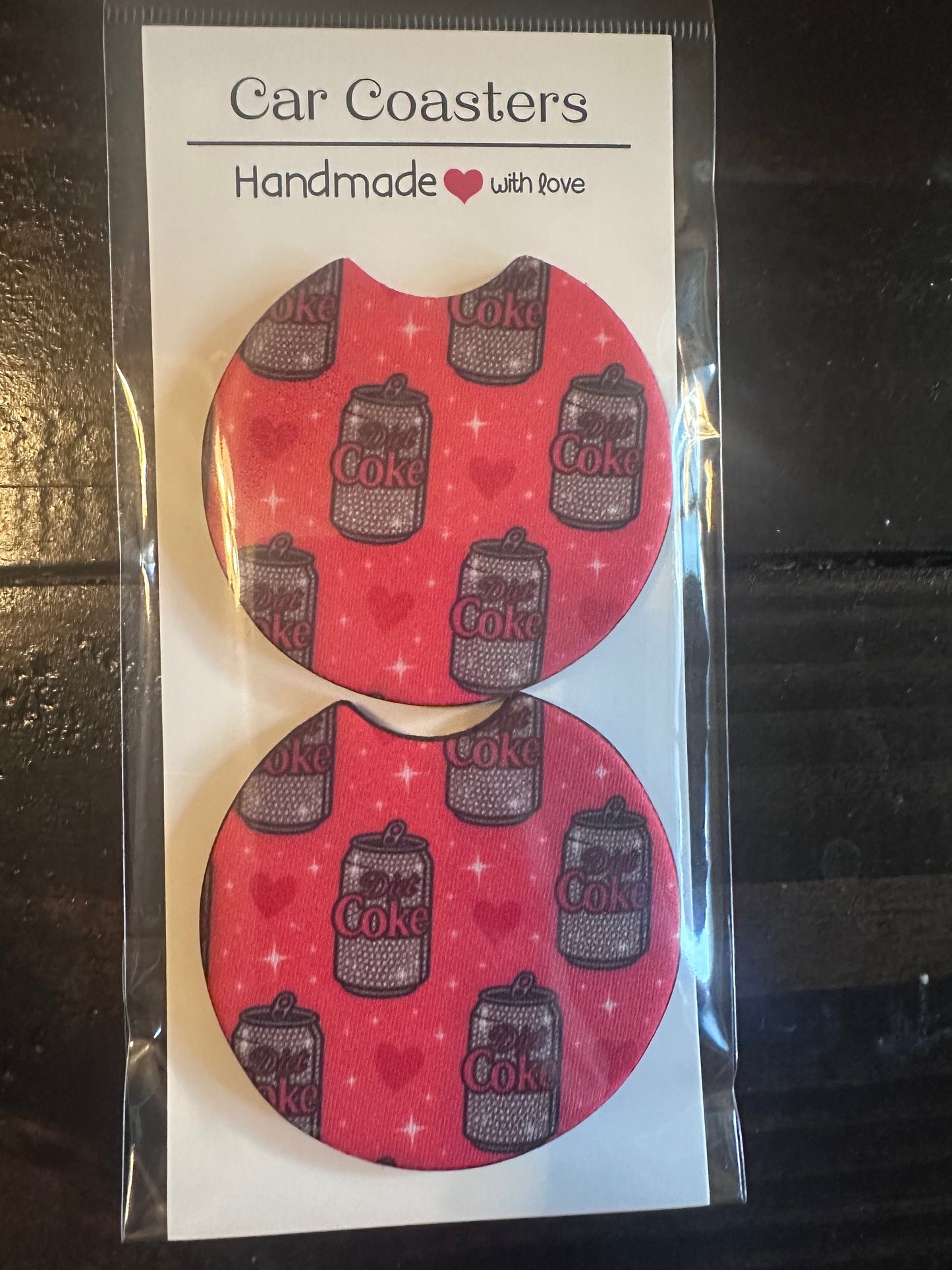 Car Coaster -Neoprene- Diet Coke - Red