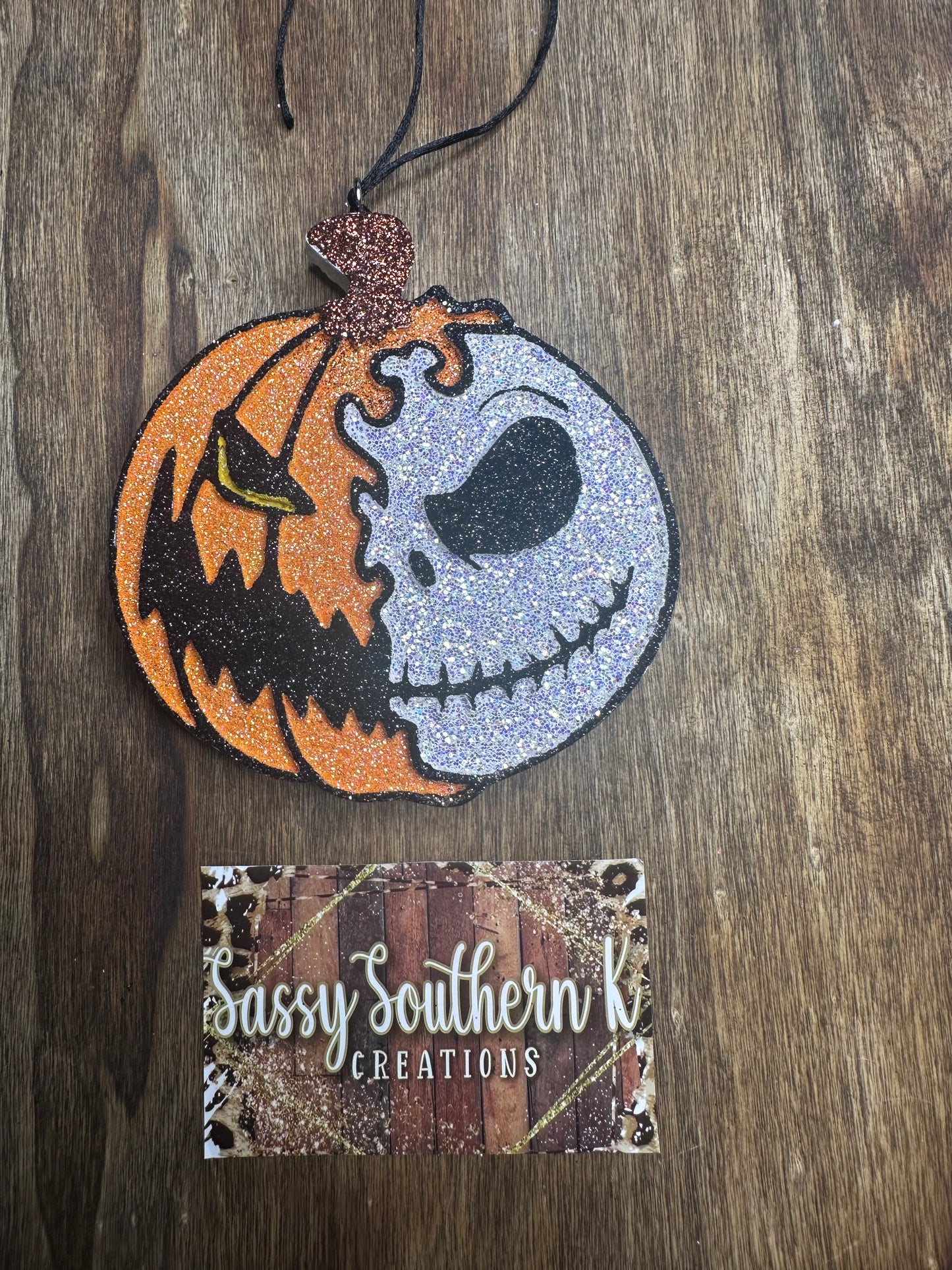 Pumpkin/Skull - Car Freshie - Scent is Iced Cinnamon Rolls