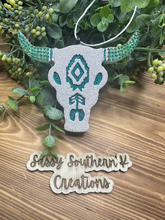 Car Freshie - Turquoise Skull - Scent is Fruit Loops