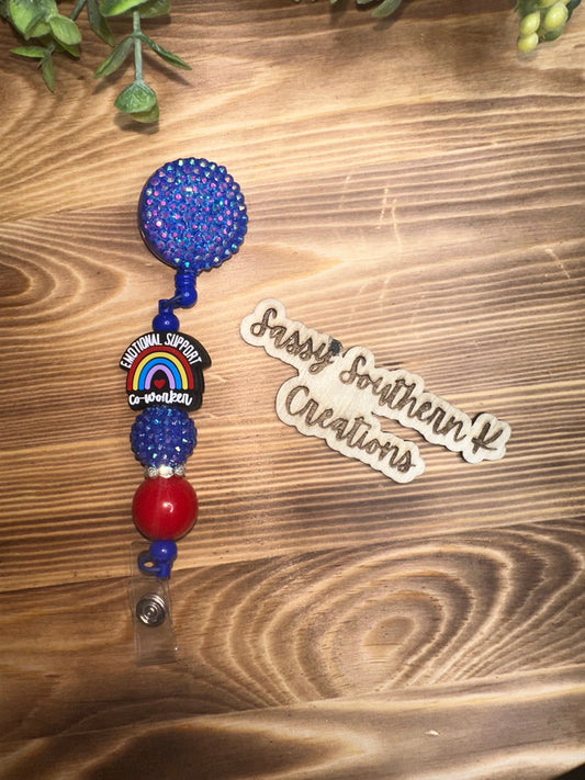 Emotional Support Co-Worker Badge Reel