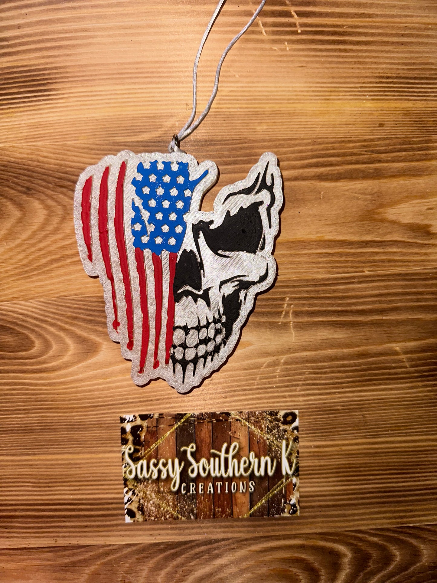 Car Freshie - Flag/Skull - Scent is Blue Collar