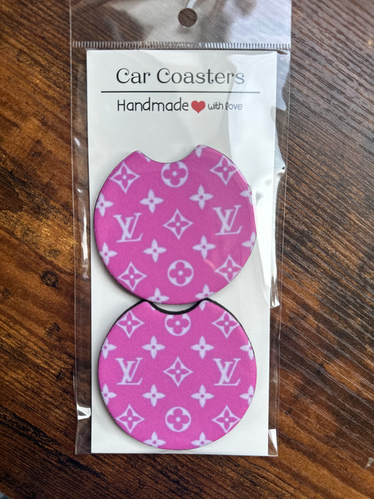 Car Coaster -Neoprene- L V Pink