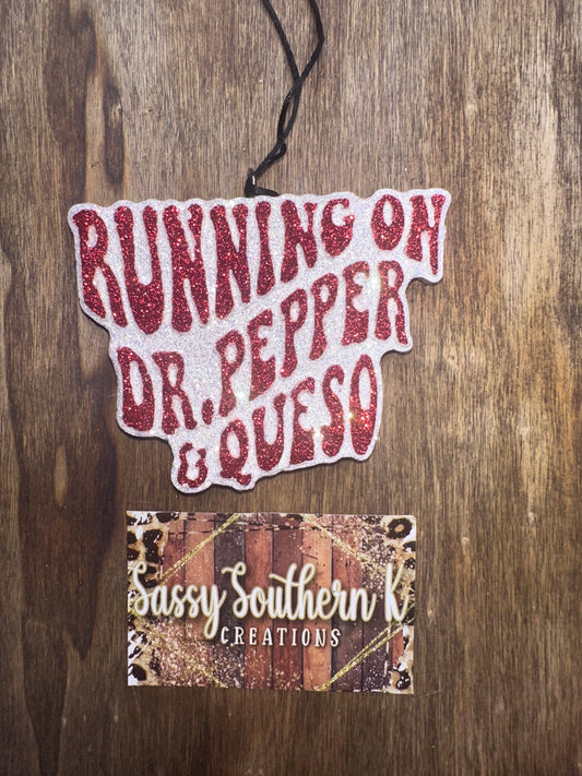 Running On Dr Pepper Car Freshie - Scent is Coconut Leather