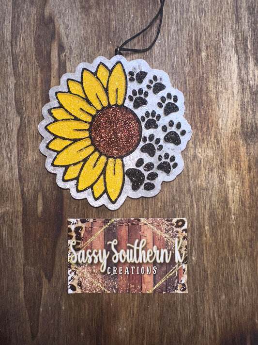 Sunflower/Paw - Car Freshie - Scent is Viva