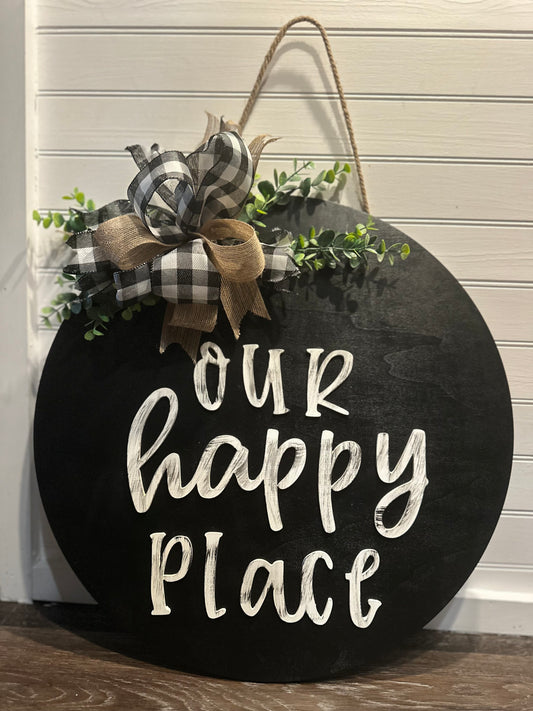 Our Happy Place Door Hanger