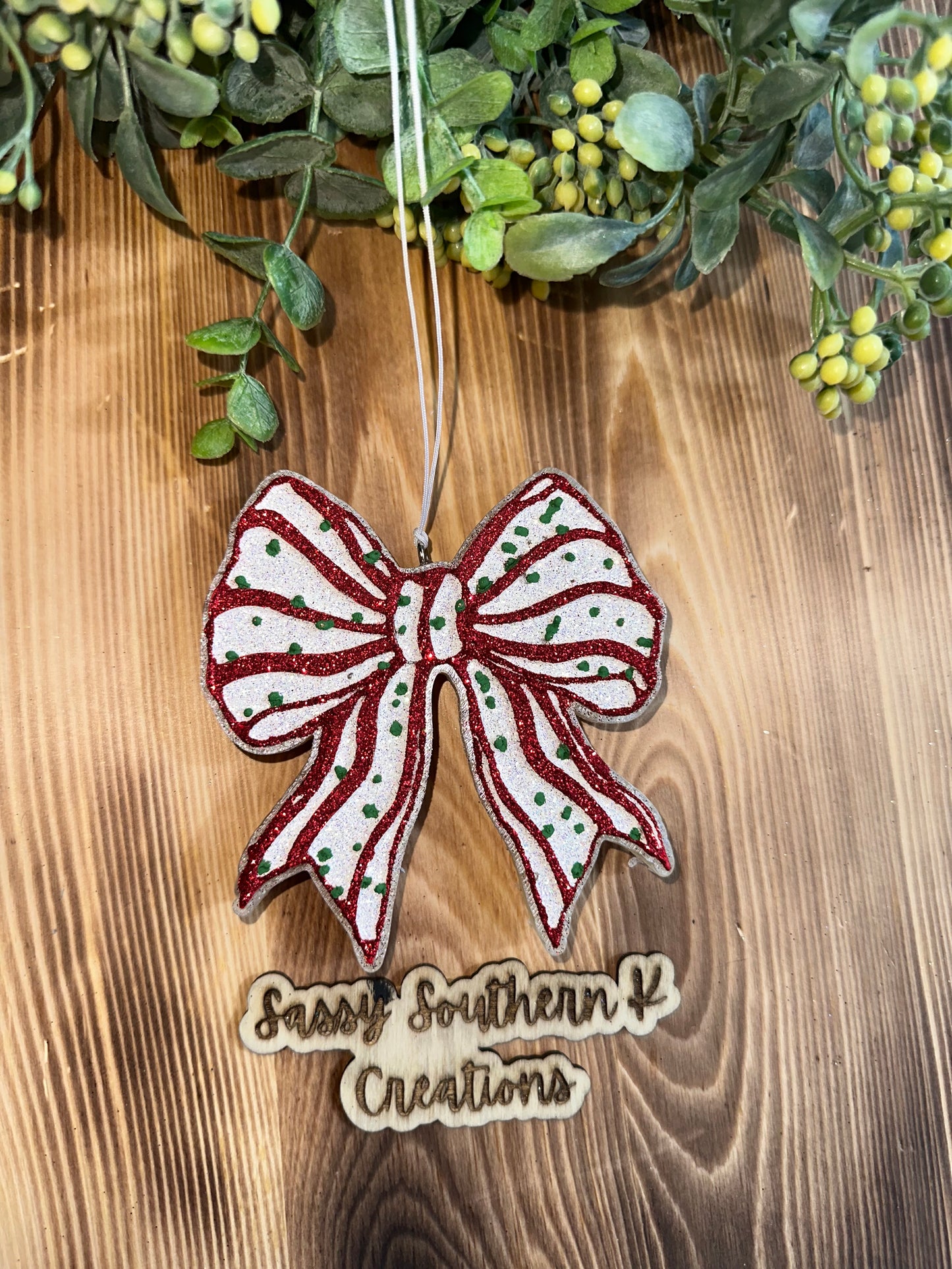 Car Freshie - Christmas Bow- Scent is Vanilla Pound Cake