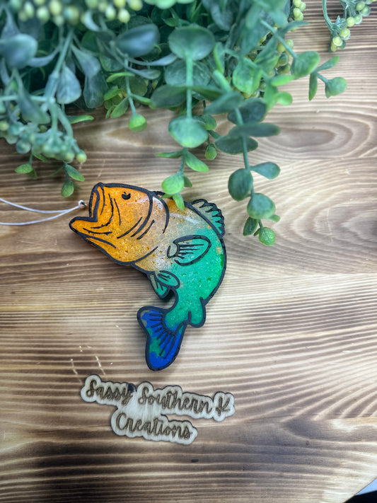 Car Freshie - Fish - Scent is Midnight Ice