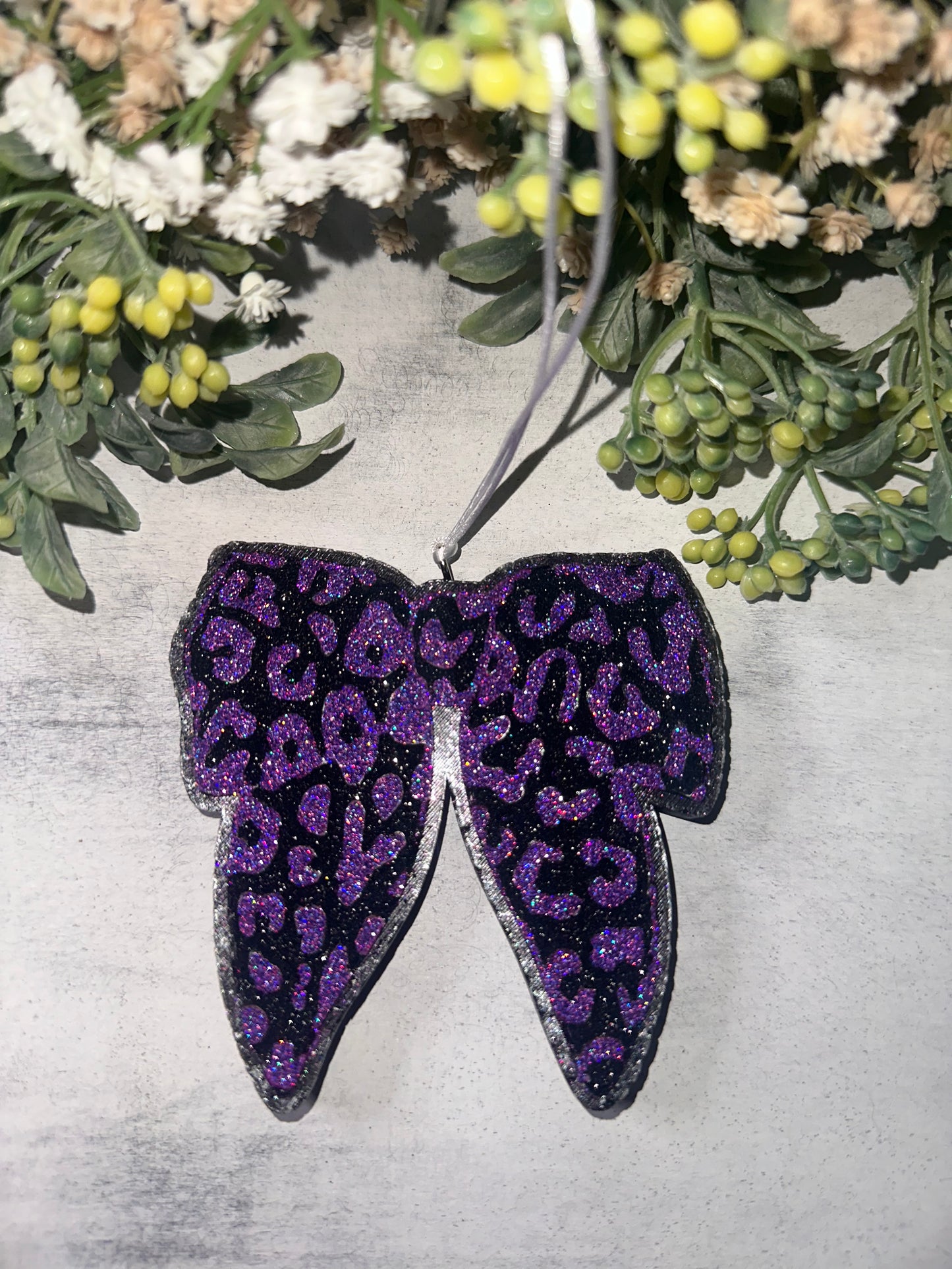 Car Freshie - Bow- Scent is Leather & Lace