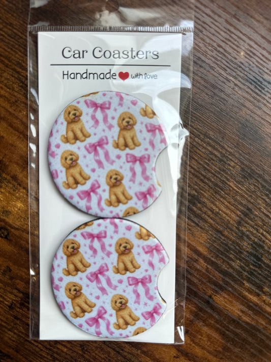 Car Coaster -Neoprene- Bow/Dog