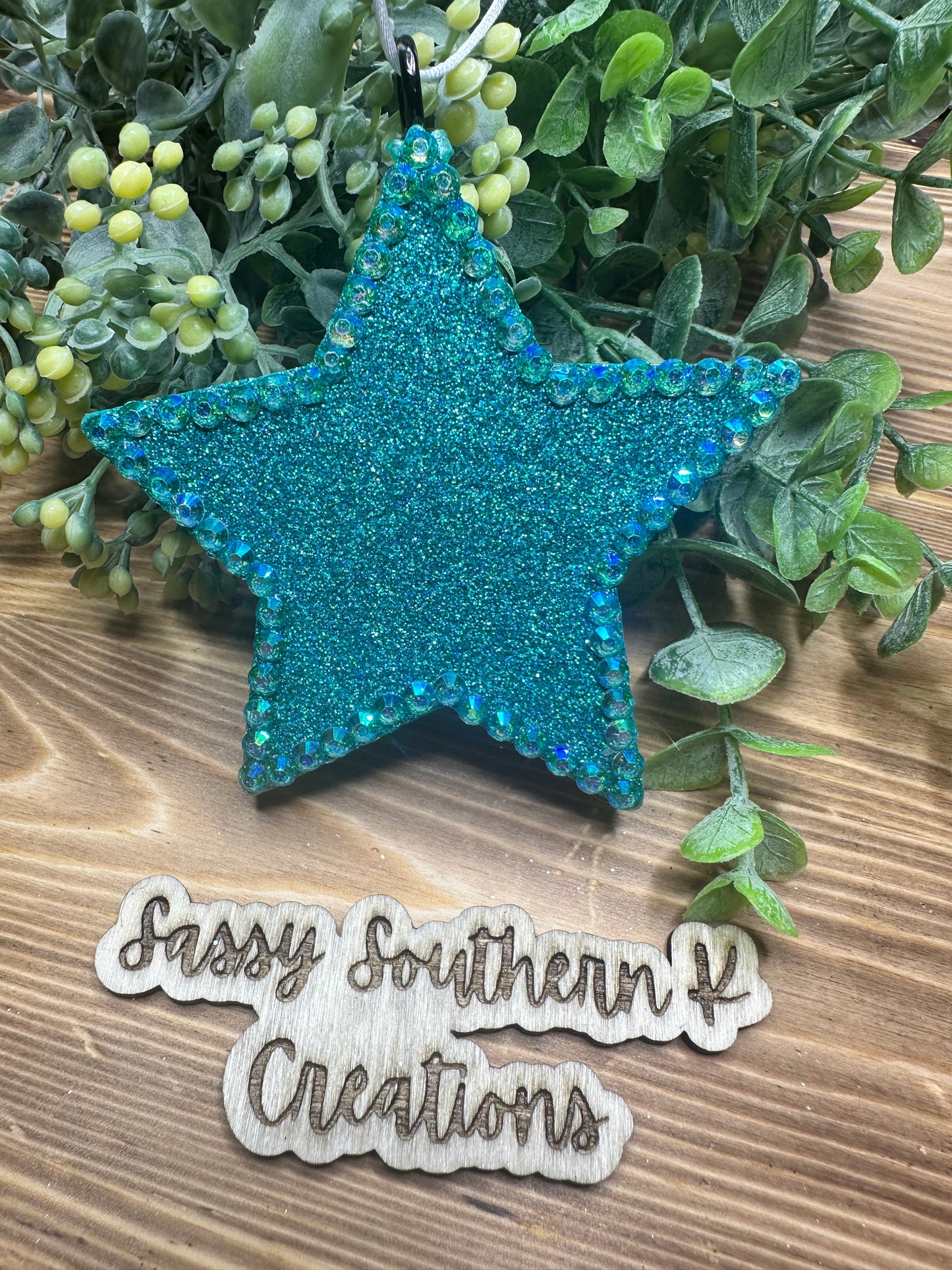 Car Freshie -Turquoise Star - Scent is Sweet Cinnamon Pumpkin
