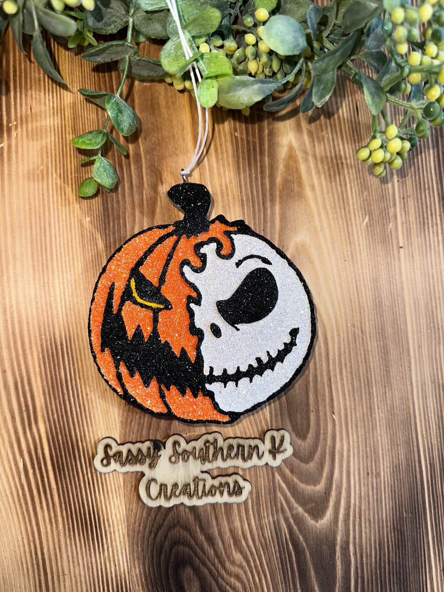 Car Freshie - Pumpkin/Skull- Scent is Marshmallow Fireside