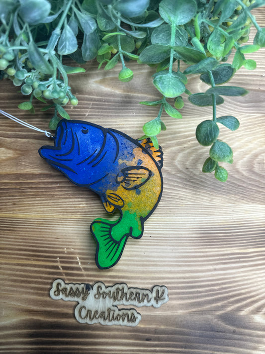 Car Freshie - Fish - Scent is Black Frost