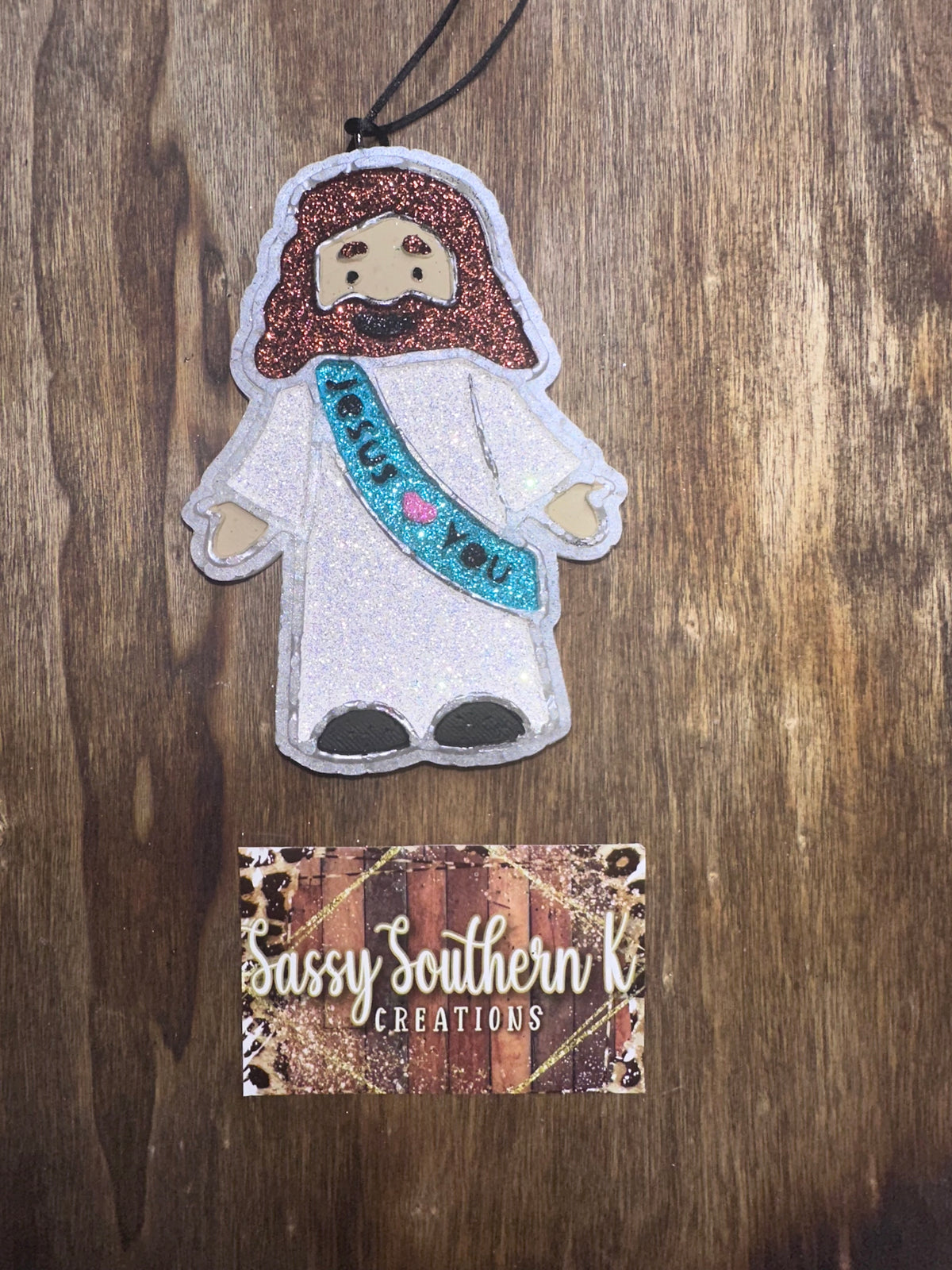 Jesus Loves You Car Freshie - Scent is Leather & Lace