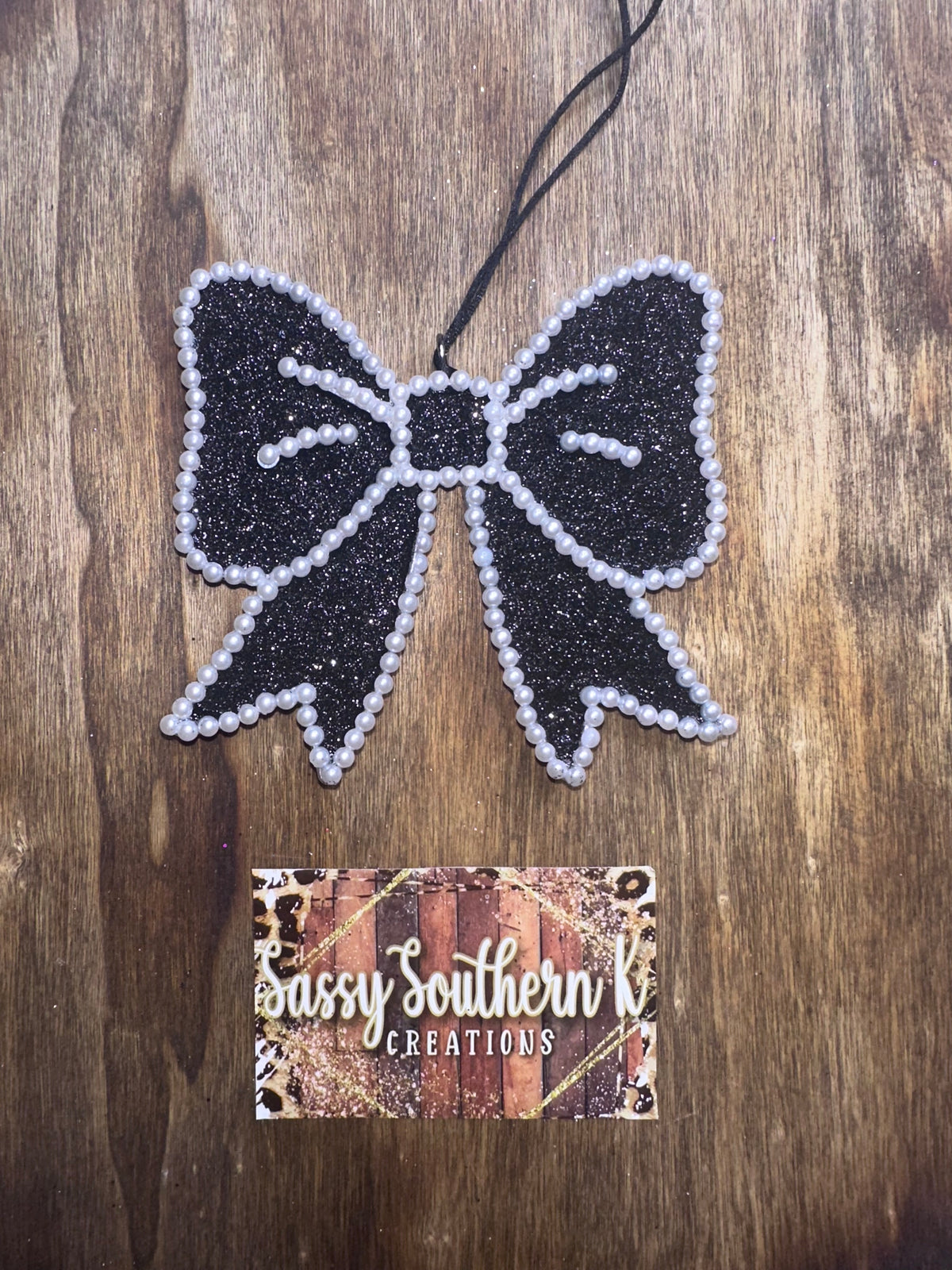 Rhinestone Bow  - Car Freshie - Scent is New Car