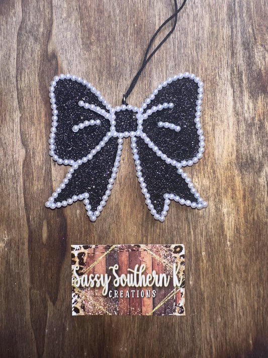 Rhinestone Bow  - Car Freshie - Scent is New Car