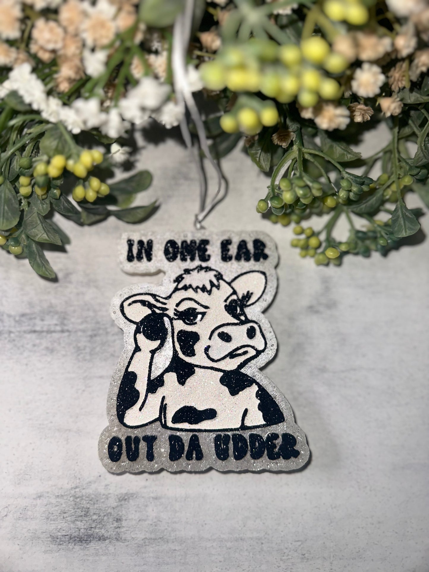 Car Freshie - Cow/Udder - Scent is Leather
