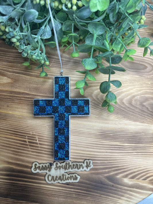 Car Freshie - Cross - Scent is Pink Coconut Calypso