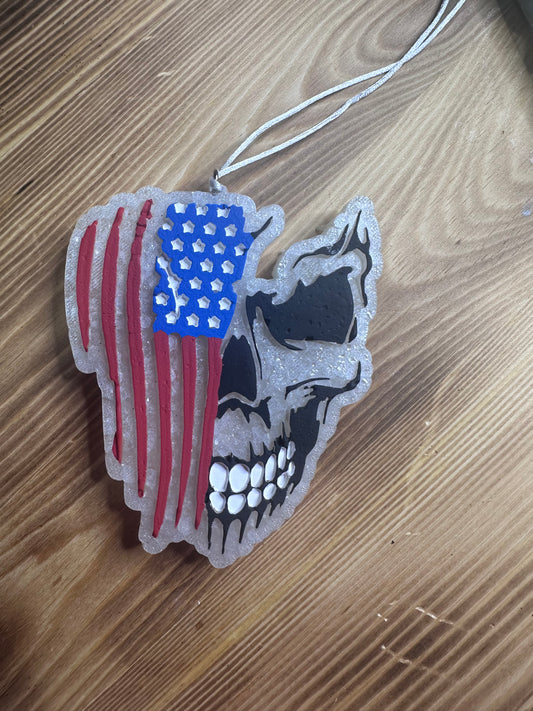 Car Freshie - Flag/Skull  - Scent is Damn Straight