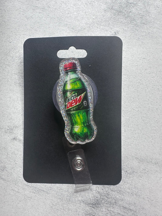 Mtn Dew badge reel