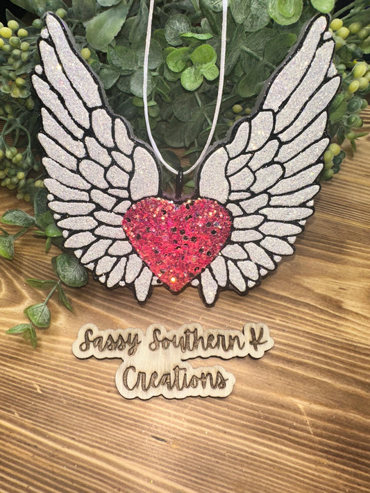 Car Freshie - Heart Wings - Scent is Bum Bum 62