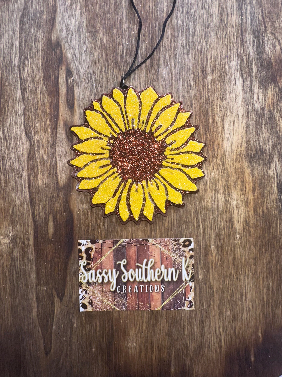 Sunflower - Car Freshie - Scent is Leather & Lace