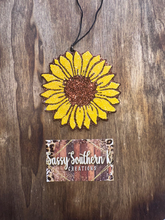 Sunflower - Car Freshie - Scent is Leather & Lace