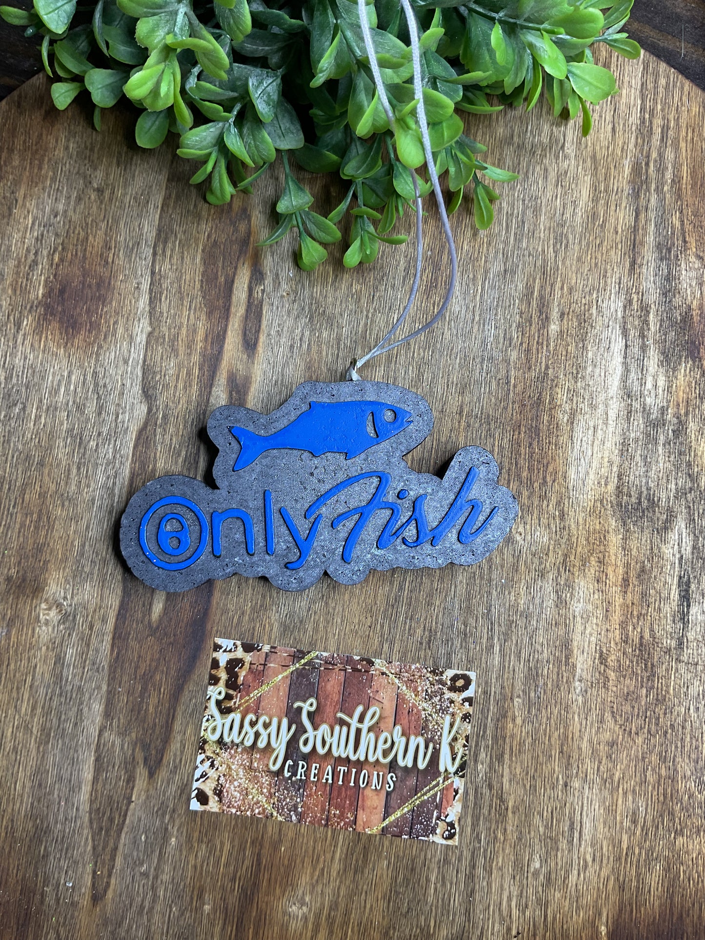 Car Freshie -  Only Fish - Scent is Black Ice