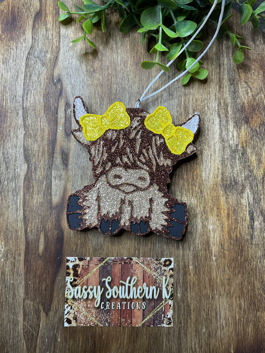 Car Freshie -  Highland Cow - Scent is Mama Tried