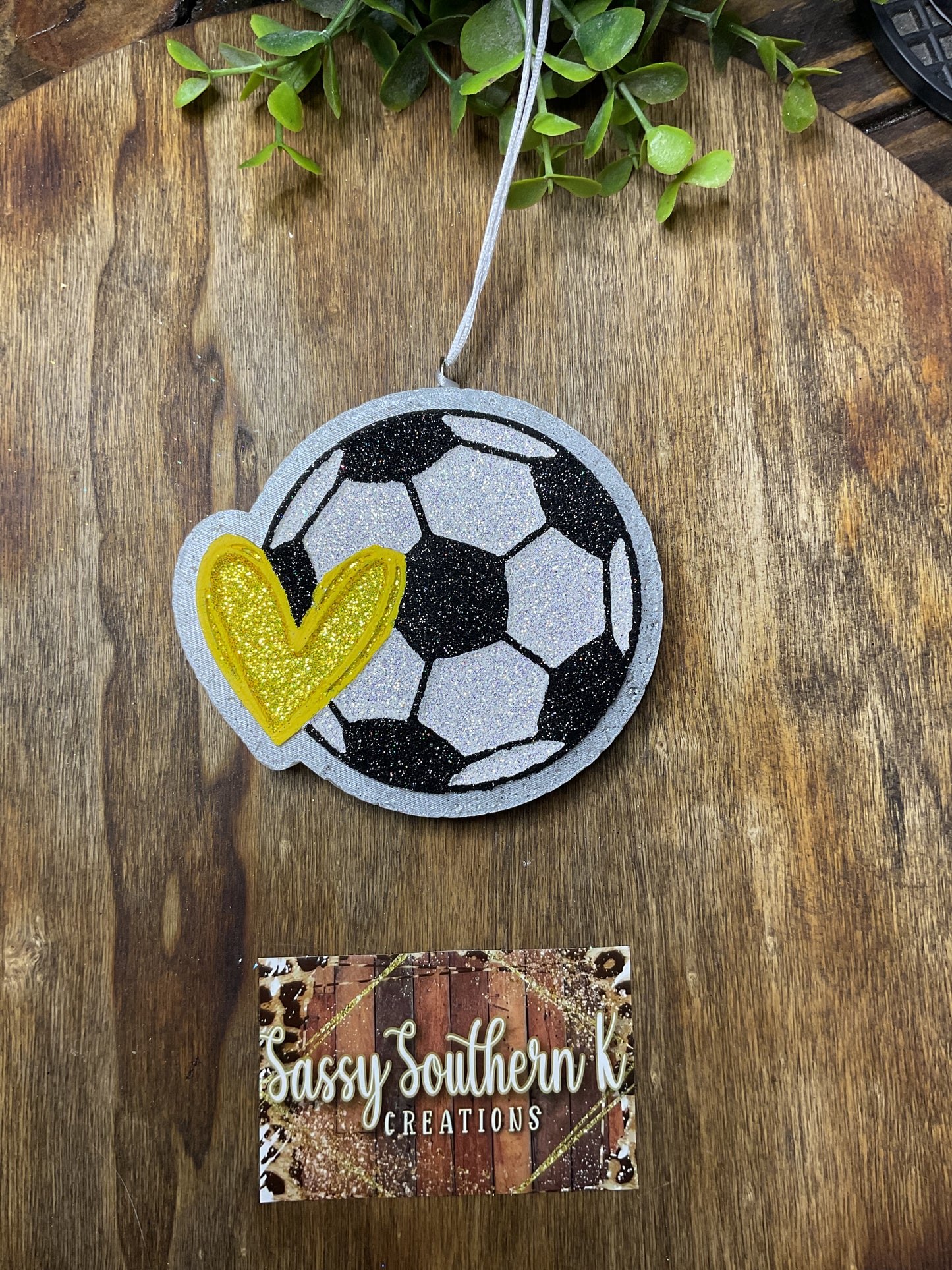 Car Freshie -  Soccer ball - Scent is Pink Mimosa