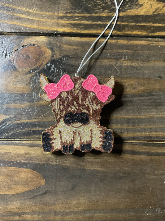 Car Freshie - Cow- Scent is Watermelon Leather