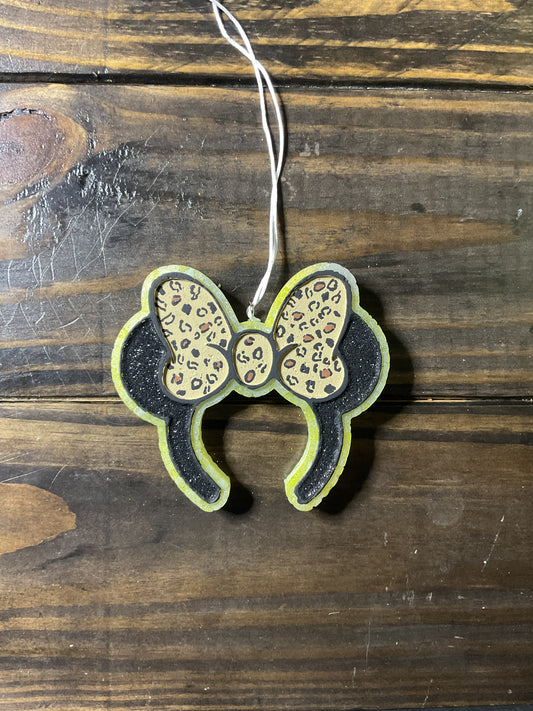 Car Freshie -  Minnie Ears - Scent is Strawberry Leather
