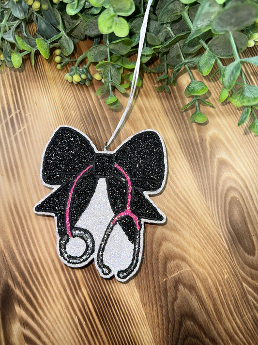 Car Freshie - Stethoscope/Bow - Scent is Pink Pineapple Sunrise