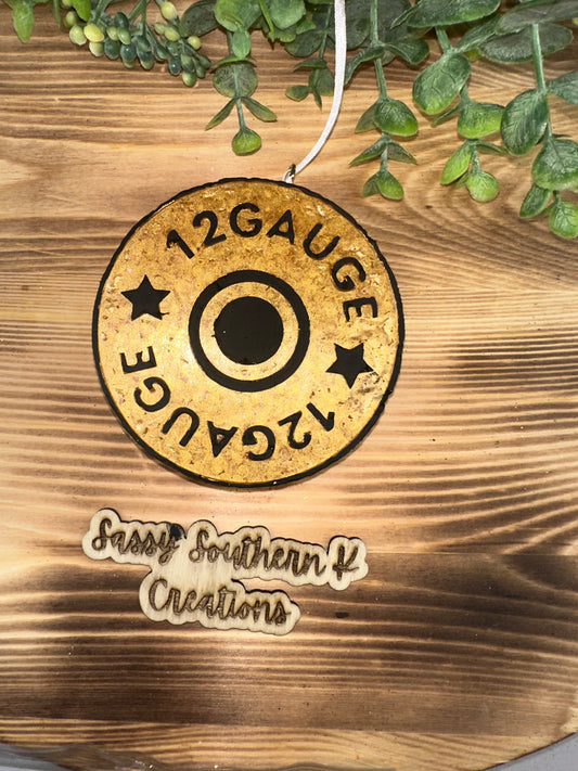 Car Freshie - 12 Gauge- Scent is Mahogany Teakwood