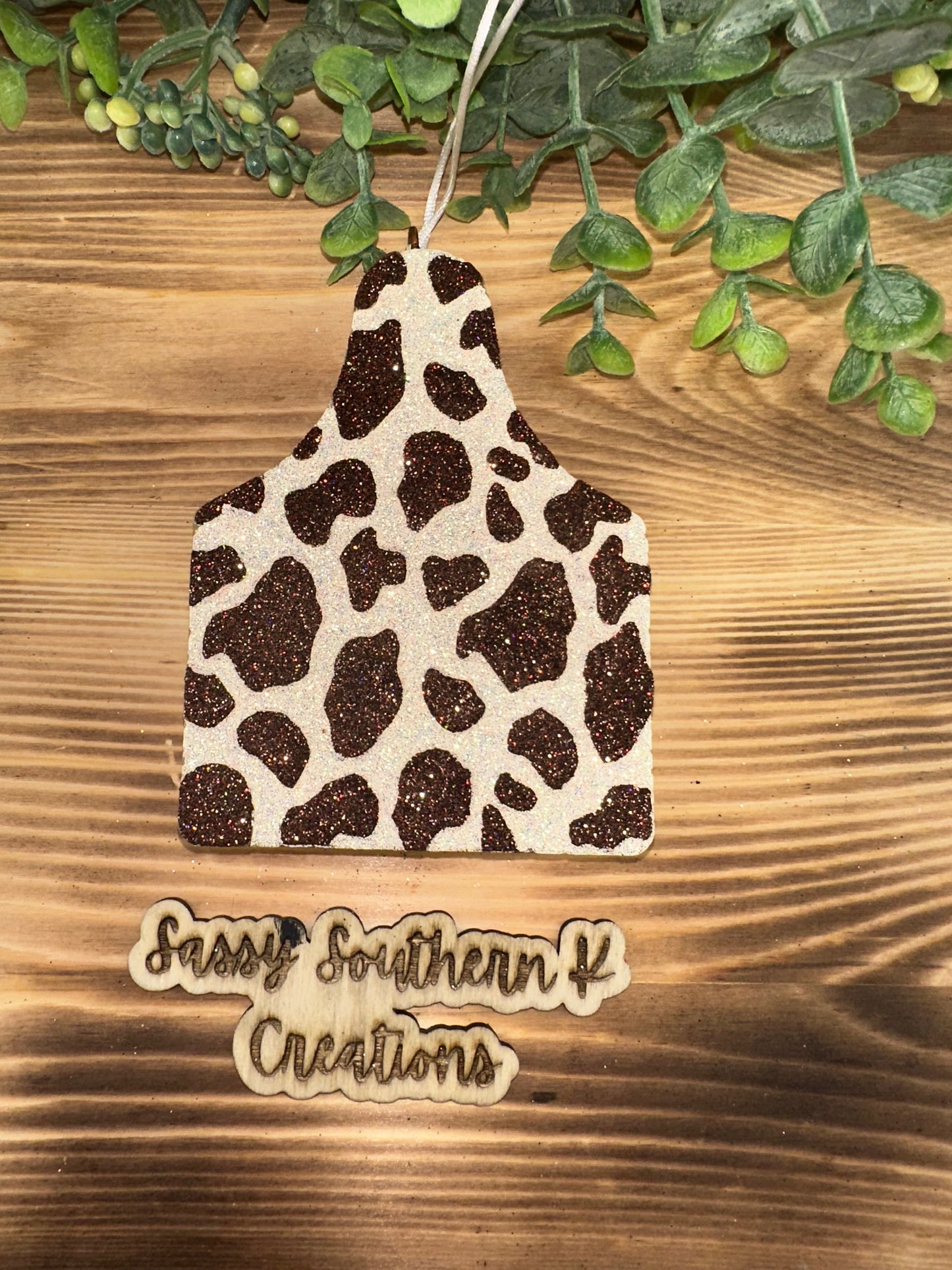 Car Freshie - Cow Tag- Scent is Cotton Candy