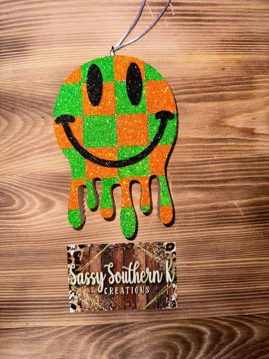 Car Freshie - Smiley - Scent is Candied Leather