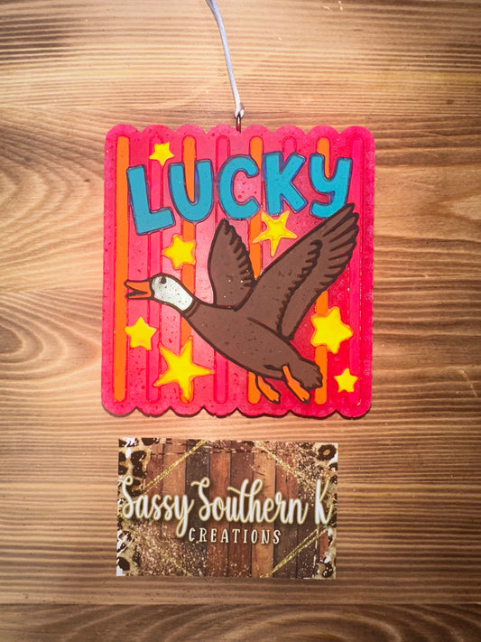 Car Freshie - Lucky Duck - Scent is Hawaiian Tropic