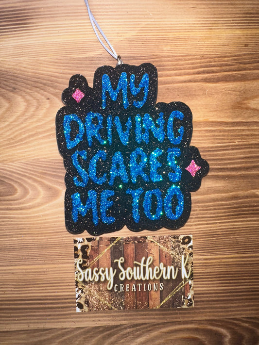 Car Freshie - Driving Scares Me- Scent is Coconut Cream