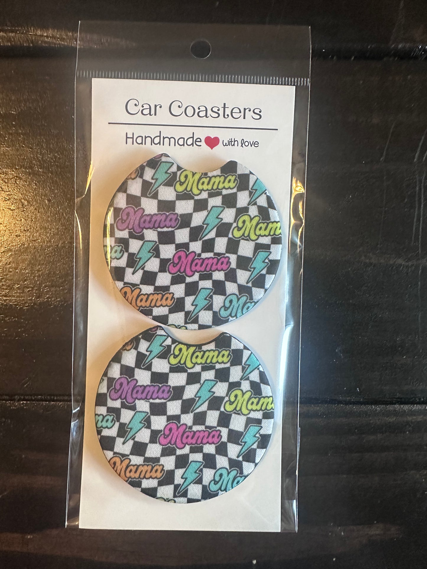 Car Coaster -Neoprene- Mama Checkered