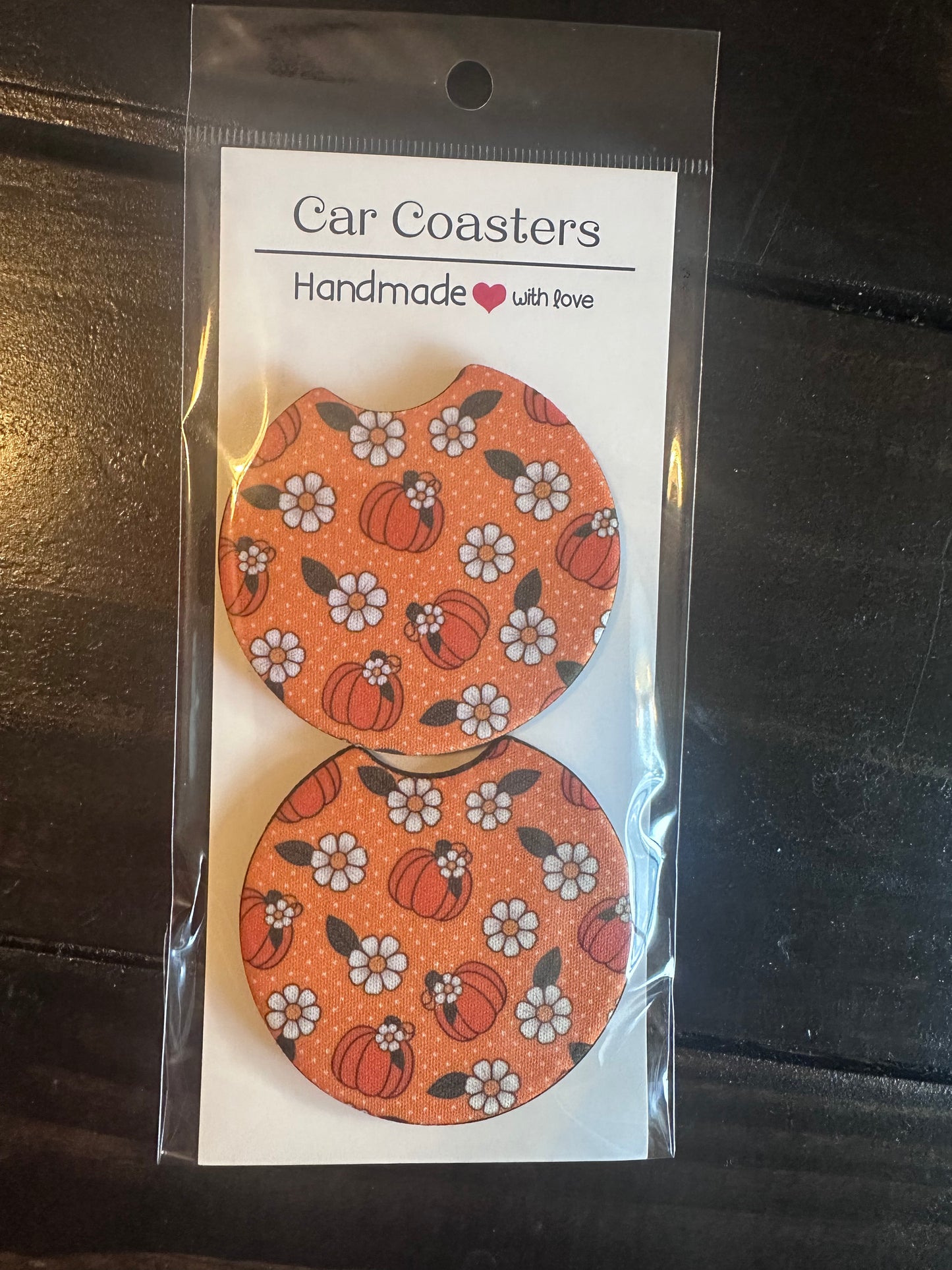 Car Coaster -Neoprene- Pumpkin Orange
