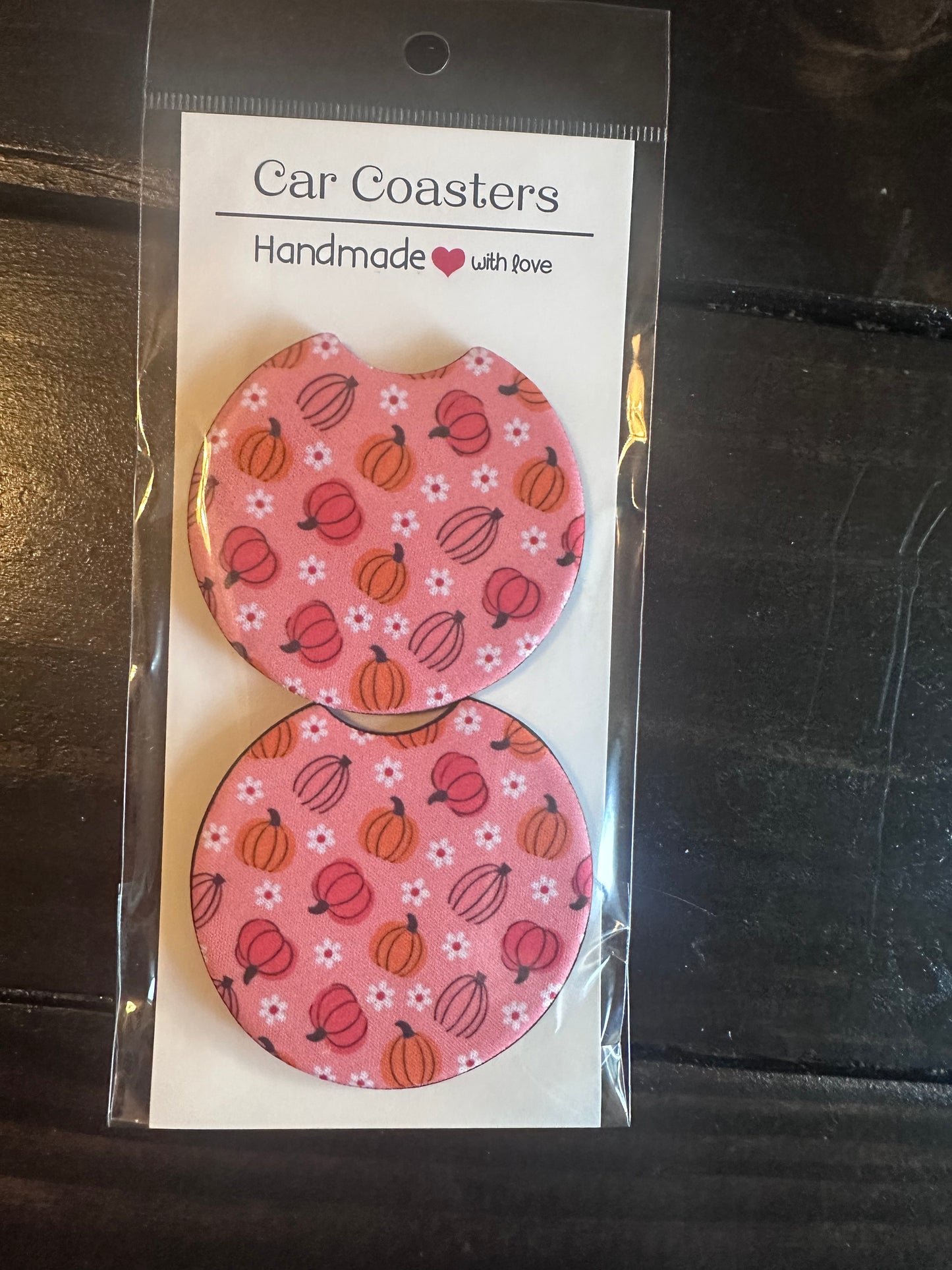 Car Coaster -Neoprene- Pumpkin Pink