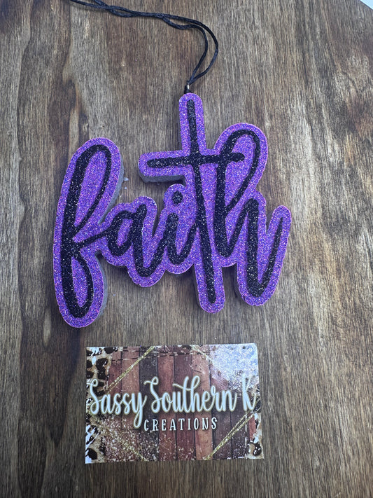 Faith - Car Freshie - Scent is Mango Coconut Milk