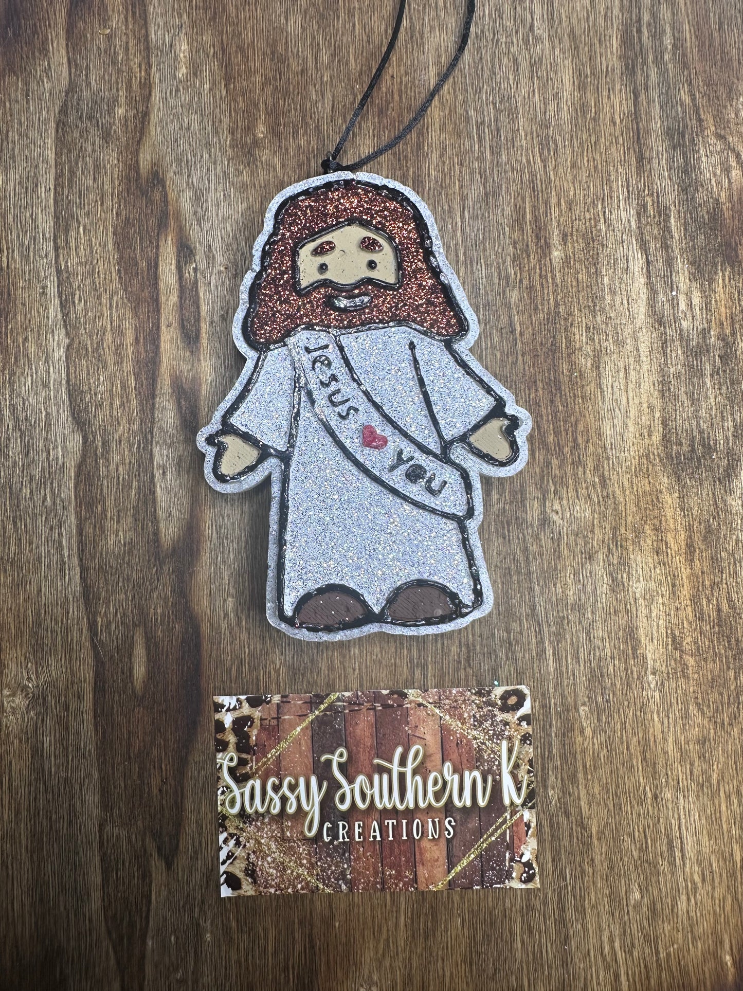 Jesus - Car Freshie - Scent is Rhinestone Cowgirl