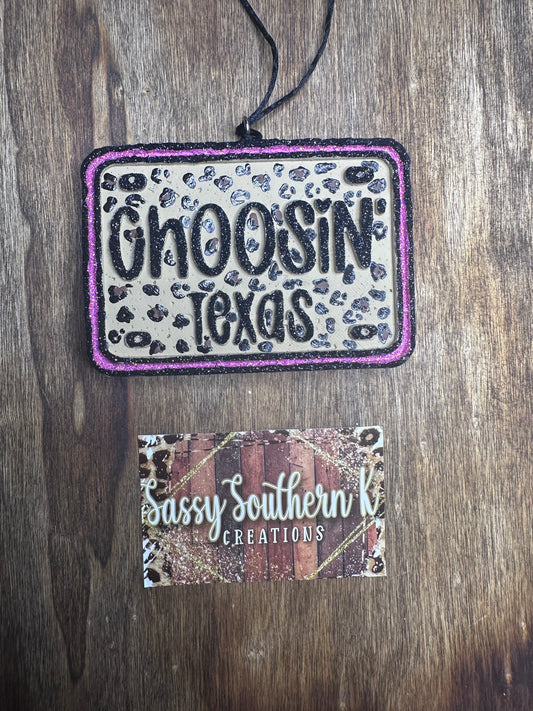 Choosin Texas- Car Freshie - Scent is Volcano Lava Luxe